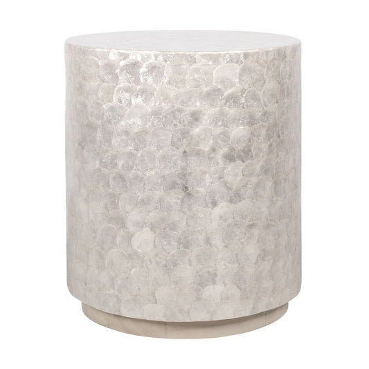 Round Capiz Side Table, 16"W