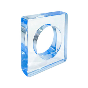 Acrylic Napkin Ring Set - Light Blue