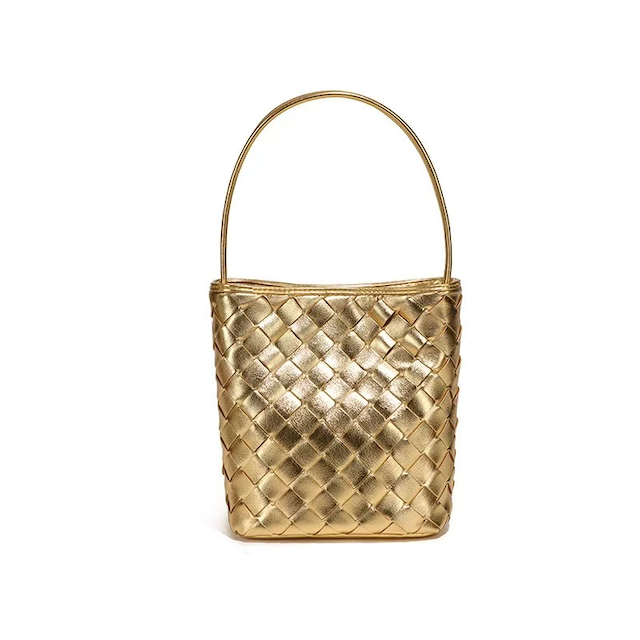 Gold Woven Shoulder Bag