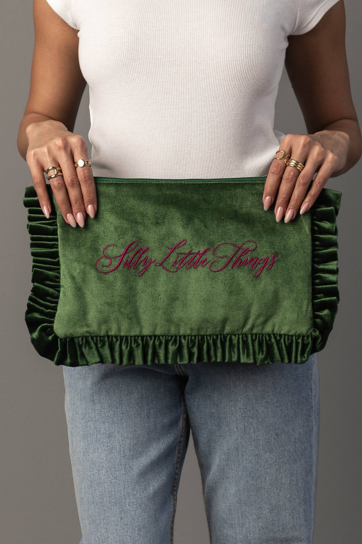 "Silly Little Things" Ruffle Travel Pouch