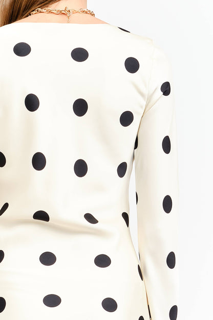 Cream Poka Dot Dress