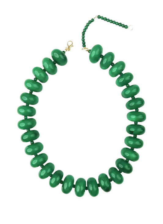 Green Chunky Beaded Necklace
