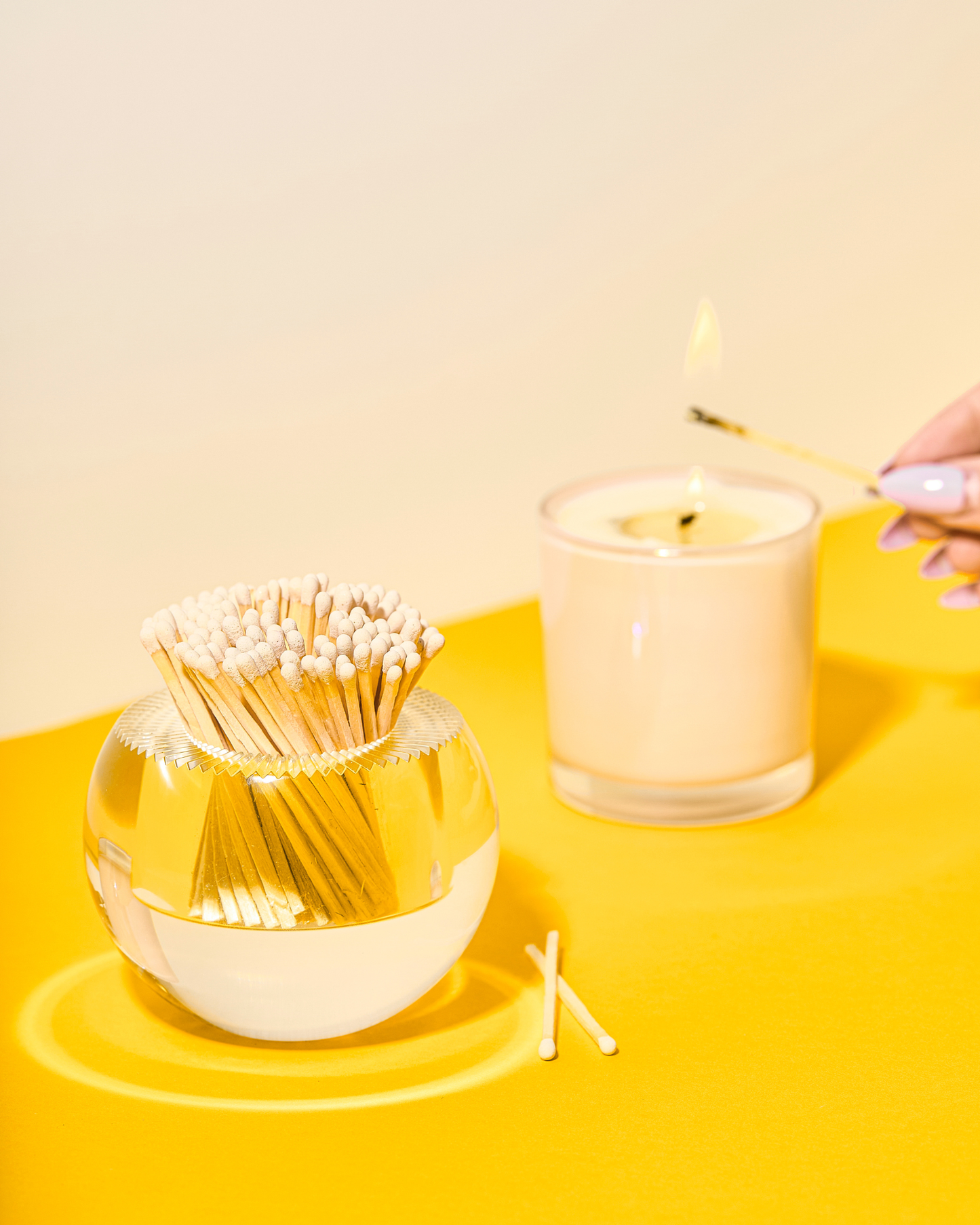 White Matches in Round Container