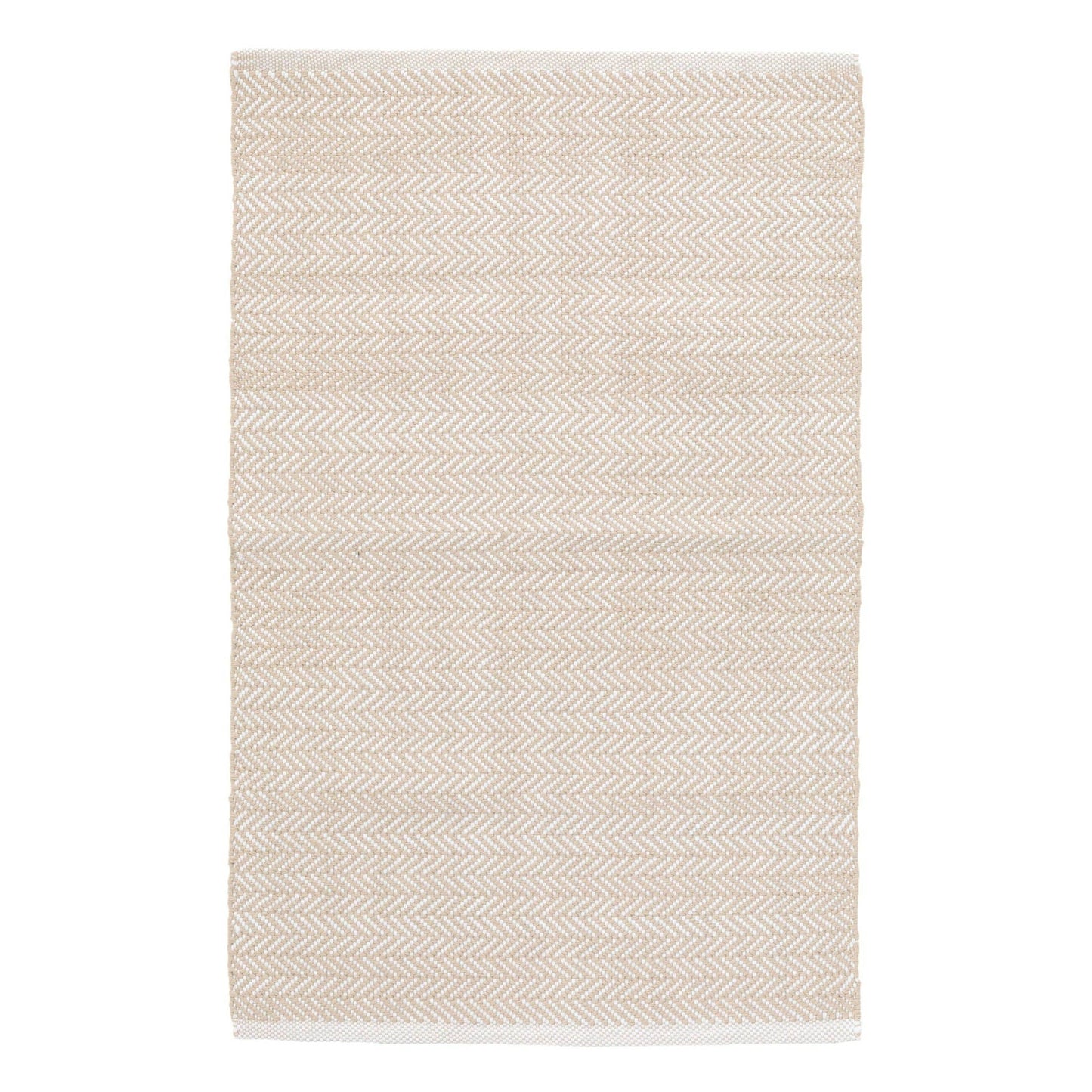 Herringbone Handwoven Indoor/Outdoor Rug | Linen/White: 10' x 14'