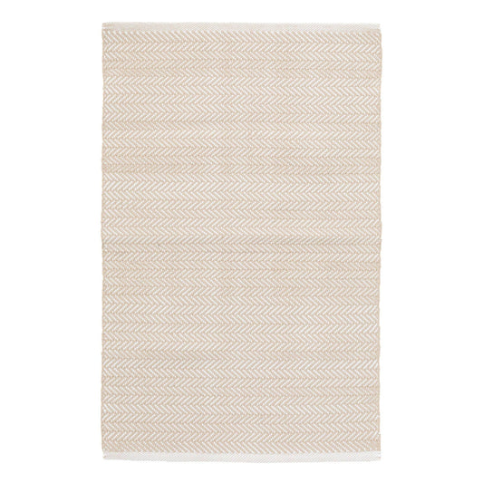 Herringbone Handwoven Indoor/Outdoor Rug | Linen/White: 10' x 14'