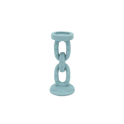 Medium Blue Beaded Candle Holder