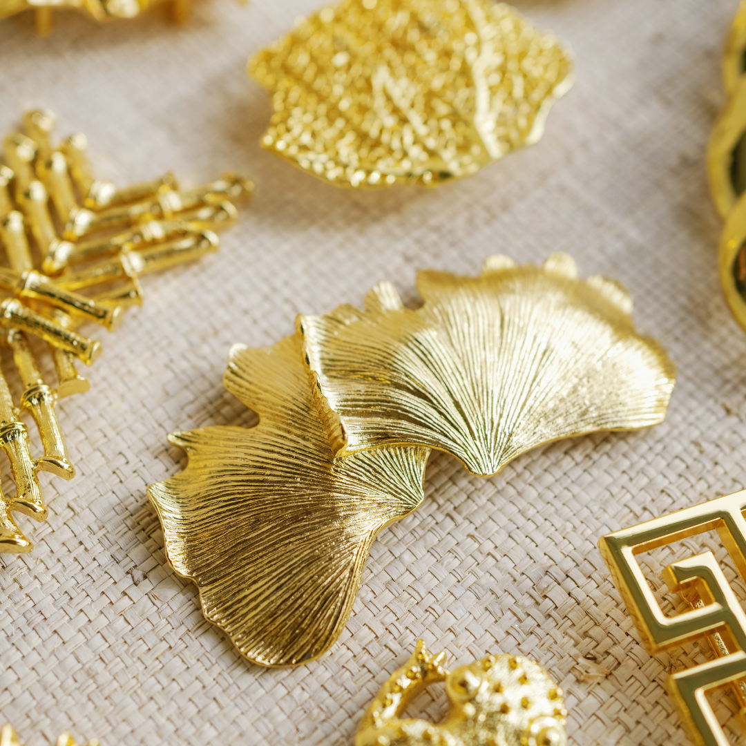Gold Ginkgo Belt Buckle