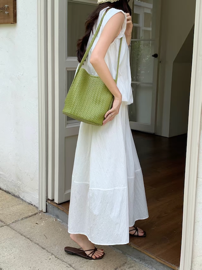 Green Leather Bucket Bag