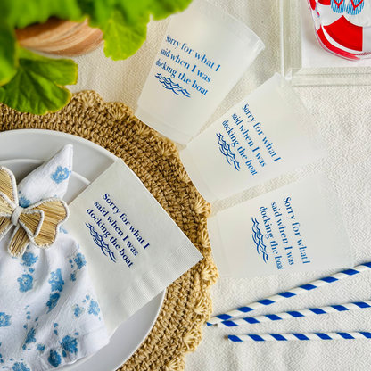 "Sorry For What I Said When I Was Docking The Boat" Napkins