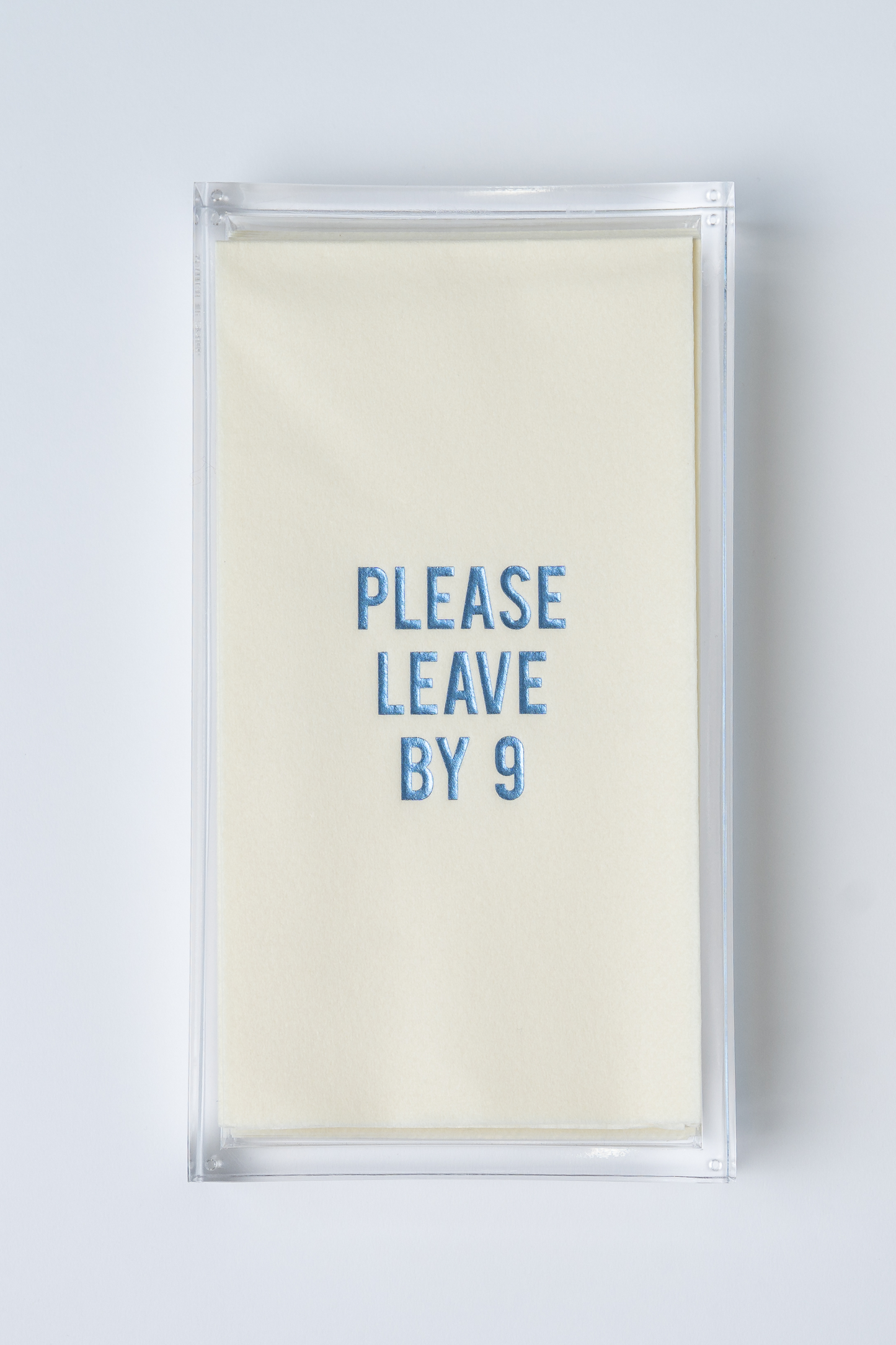 "Please Leave by 9" Disposable Linen-like Guest Towels