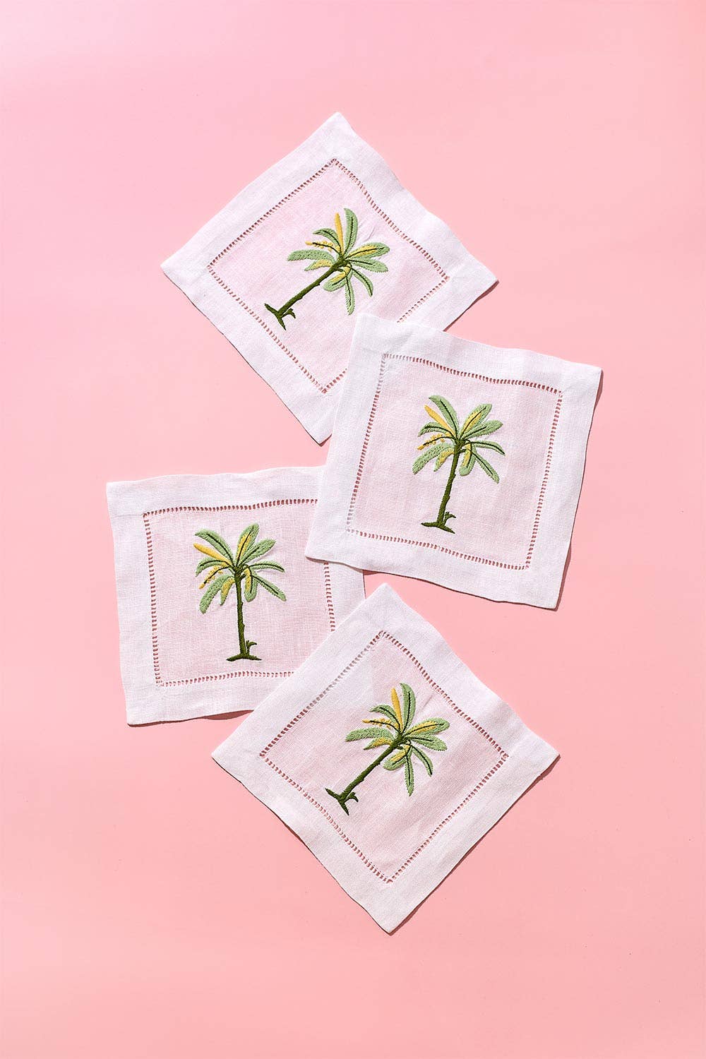 Palm Embroidered Cocktail Napkins