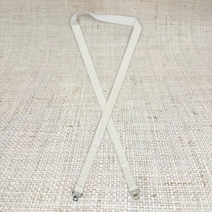 Thin White Crocodile Leather Belt: 0