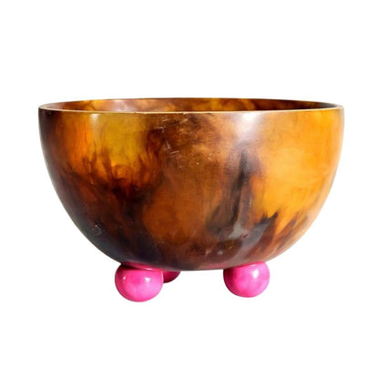 Tortoise Resin Footed Serving Bowl
