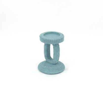 Small Blue Beaded Candle Holder