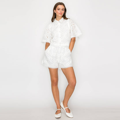 White Lace Shorts