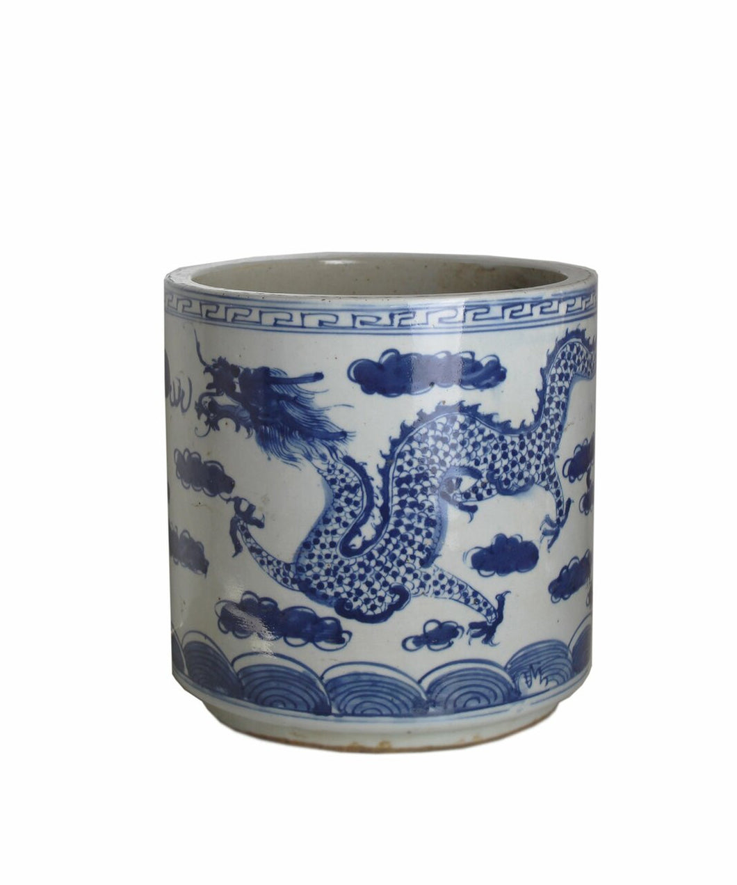 Blue And White Orchid Pot Dragon Sea Wave