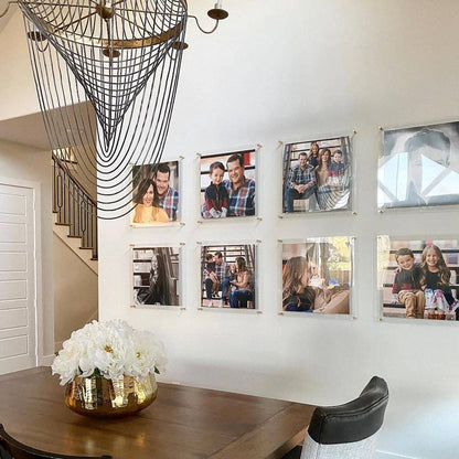 28x28" Modern UV-Grade Acrylic Floating Wall Frame: Gold