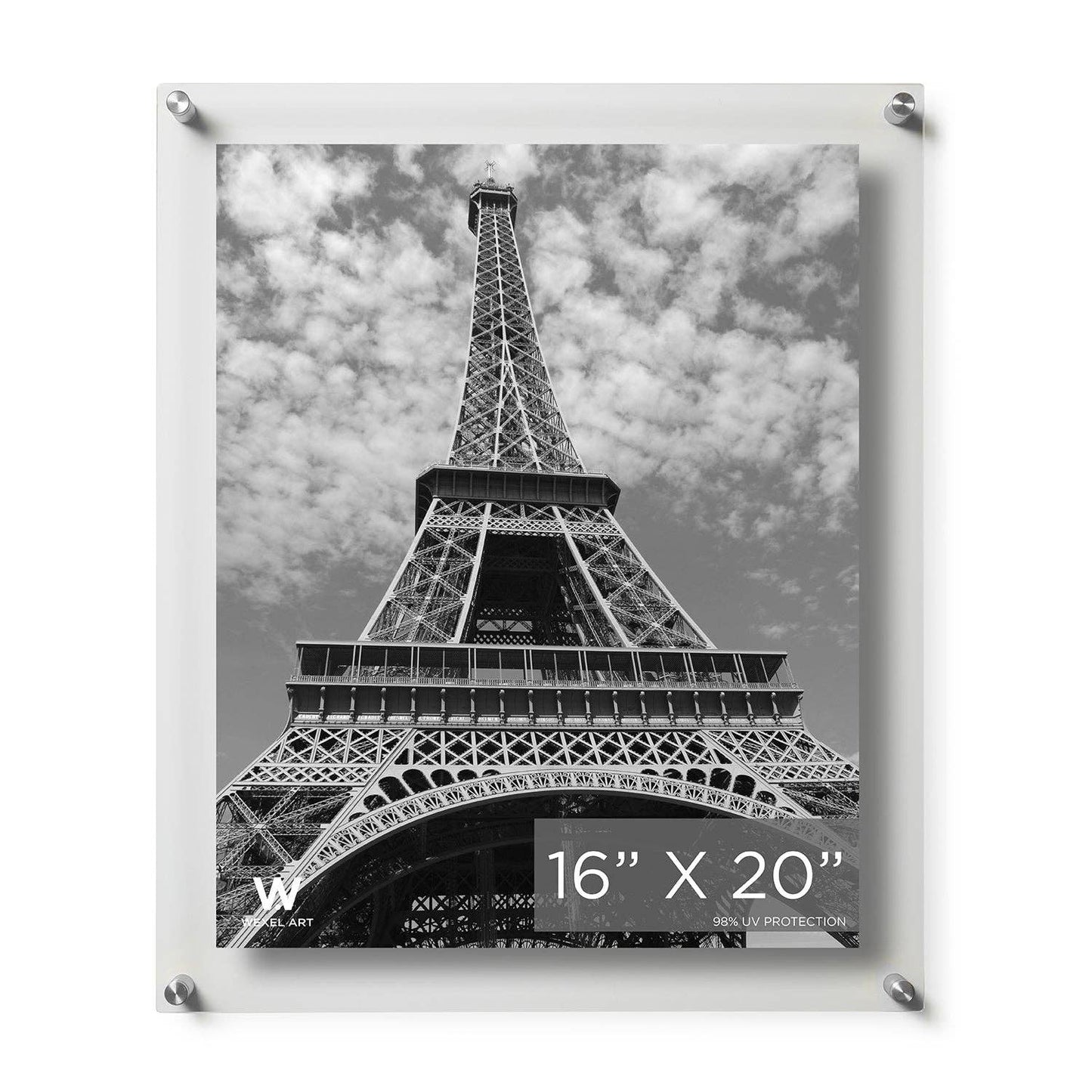 16x20" Modern UV-Grade Acrylic Floating Wall Frame: Gold