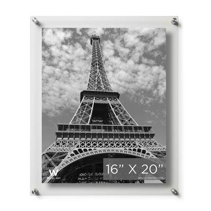 16x20" Modern UV-Grade Acrylic Floating Wall Frame: Gold