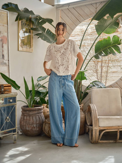 LACE FLORAL TOP
