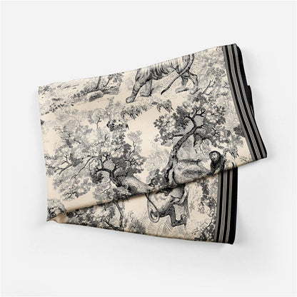 Black & White Silk Scarf