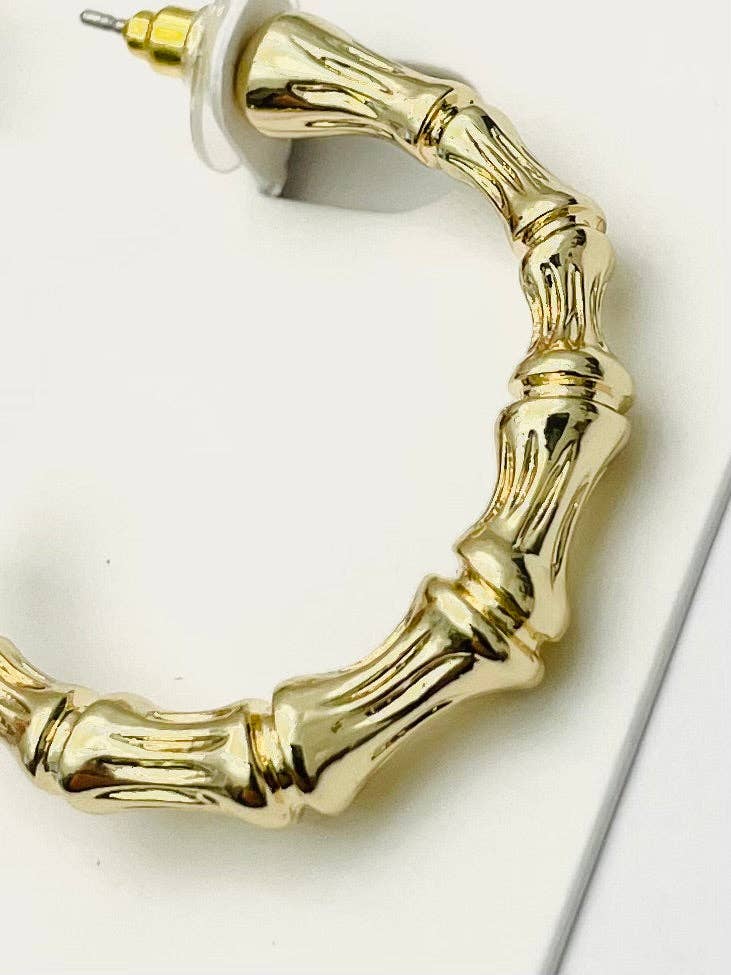 Gold Bamboo Hoops