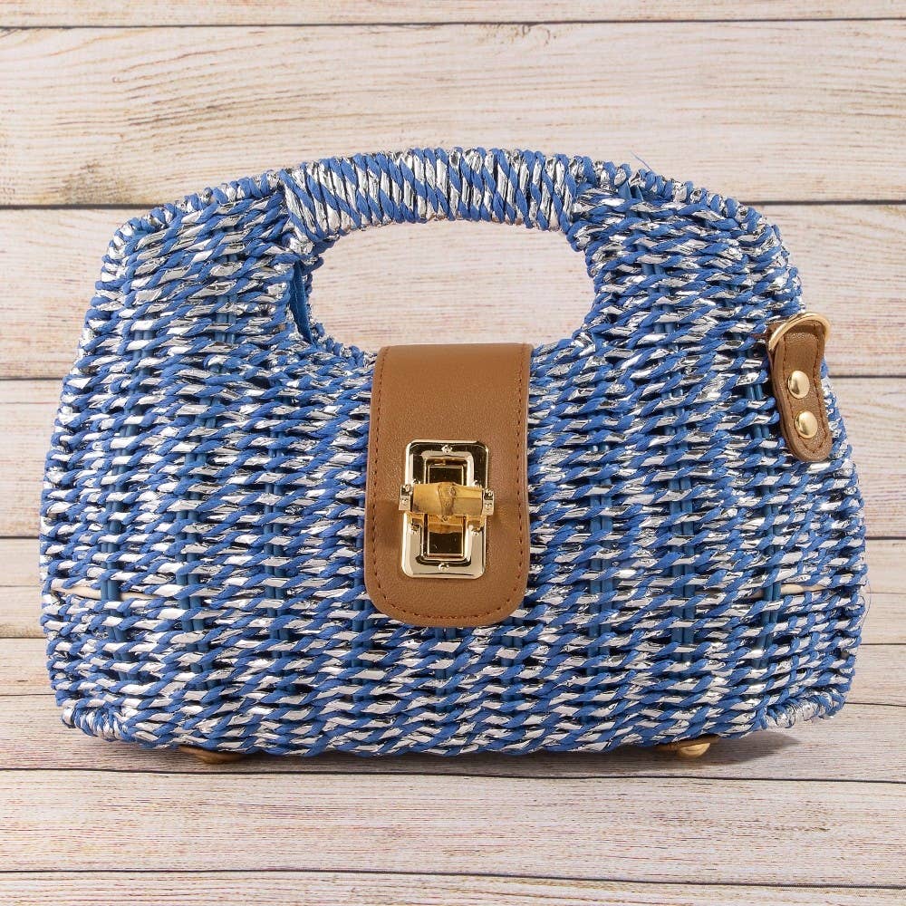 Gold Straw Woven Handbag