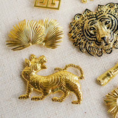 Gold Tibet Tiger Belt Buckle