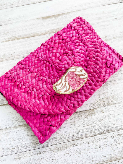 Pink Tiger Oyster Shell Clutch