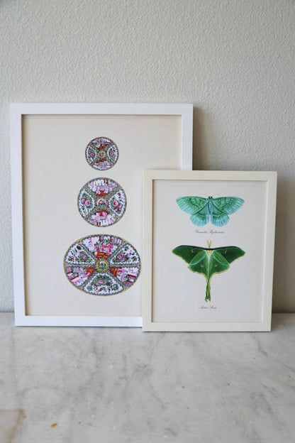 Chinoiserie Trio Watercolor Art Print Grandmillennial
