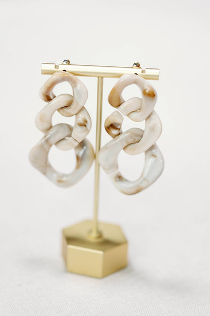 Cream Lucite Chain Earrings