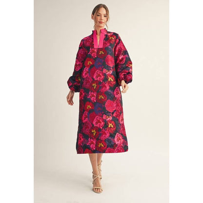 Hot Pink Floral Caftan
