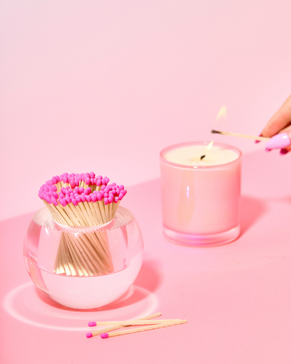 Hot Pink Matches in Round Container
