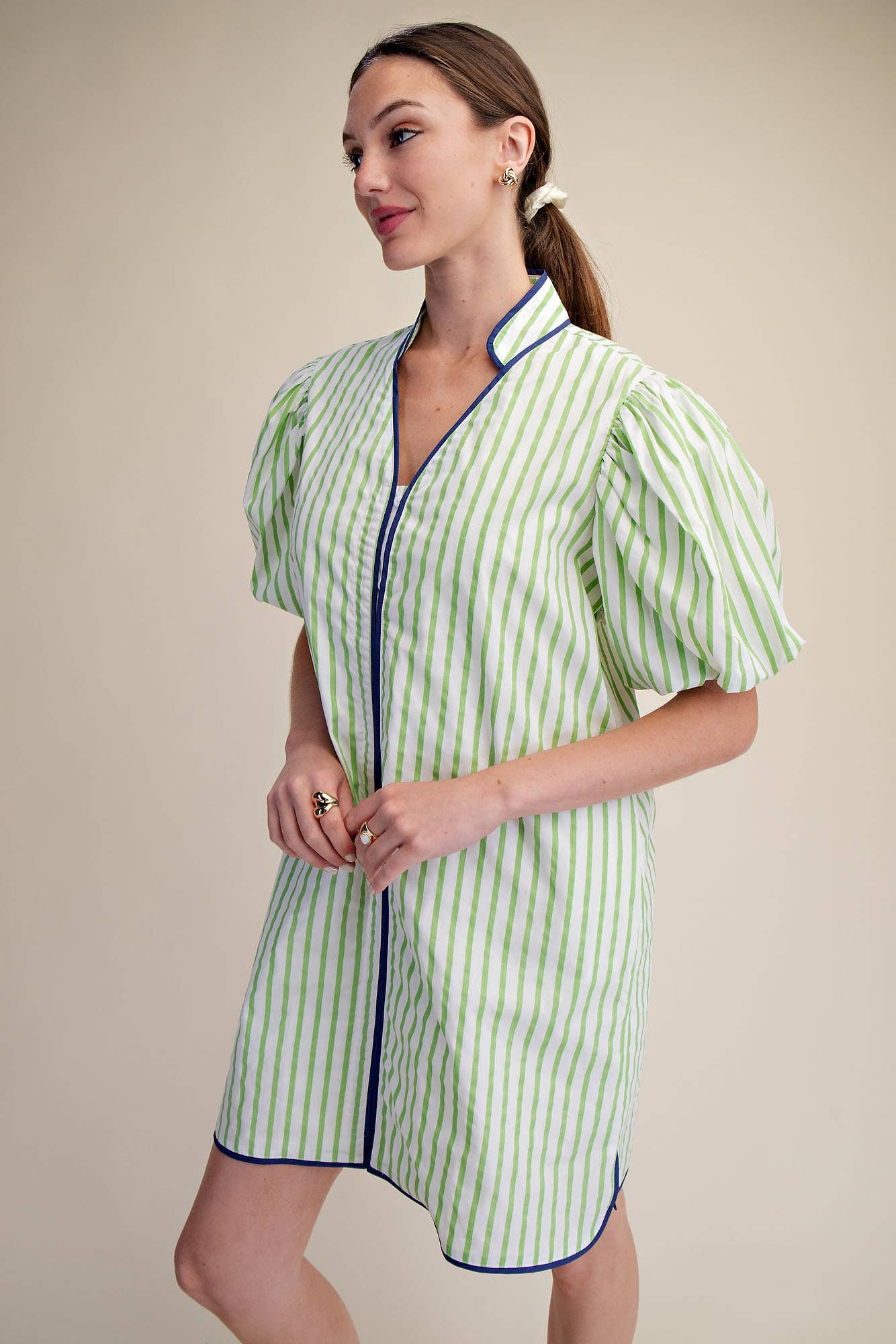 Navy Striped Dress