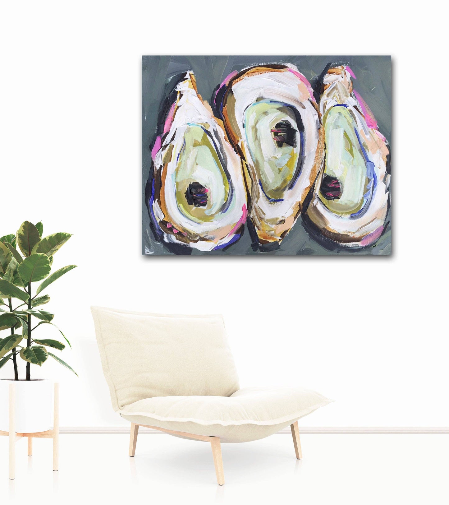 "Oysters on Blue": Print  30" x 40"