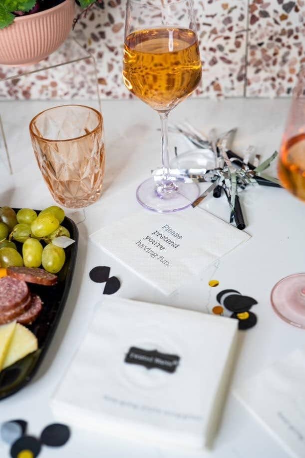 Funny Cocktail Napkins | PLEASE PRETEND YOU’RE HAVING FUN