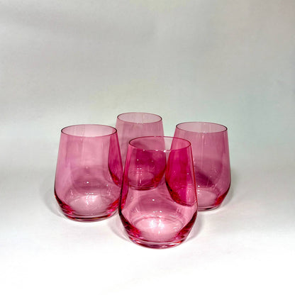 Bubblegum Pink Stemless Wine Glass