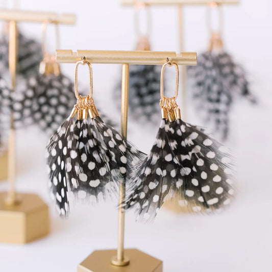 Black & White Feather Earring