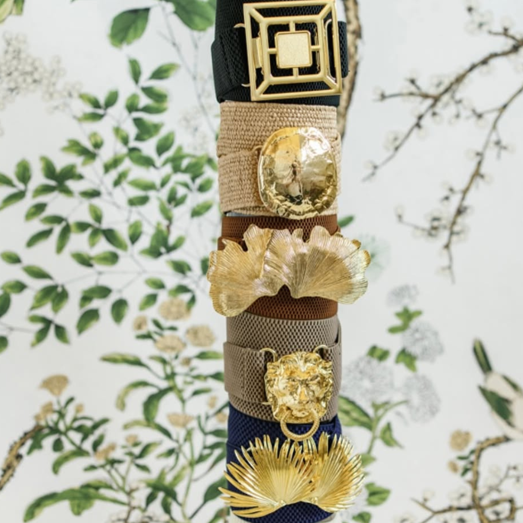 Gold Ginkgo Belt Buckle