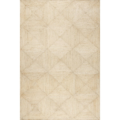 Juniper Tiled Jute Area Rug: Ivory / 4' x 6'