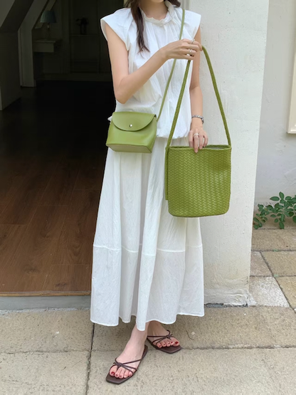 Green Leather Bucket Bag