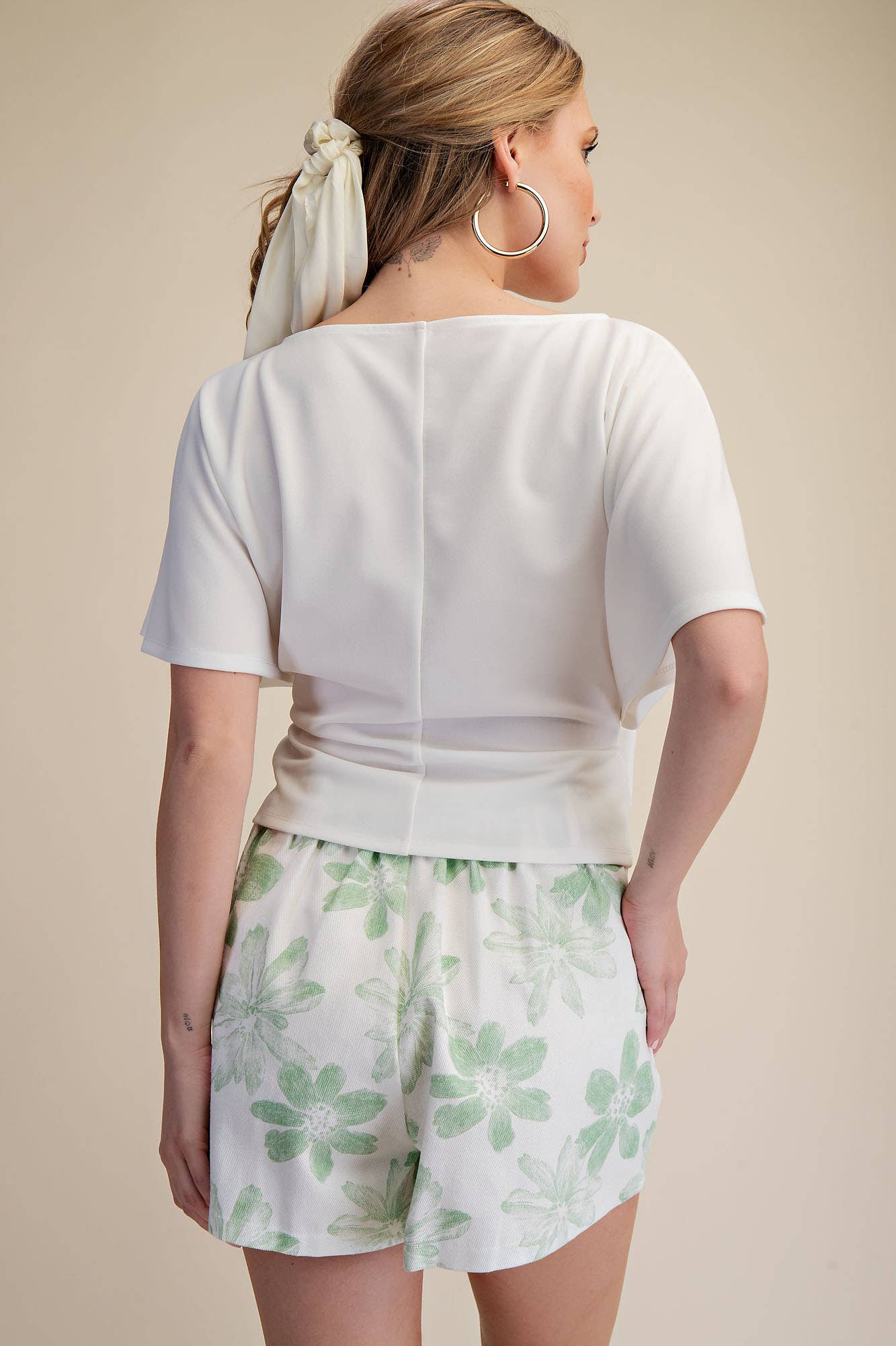 White Two Way Tie Top
