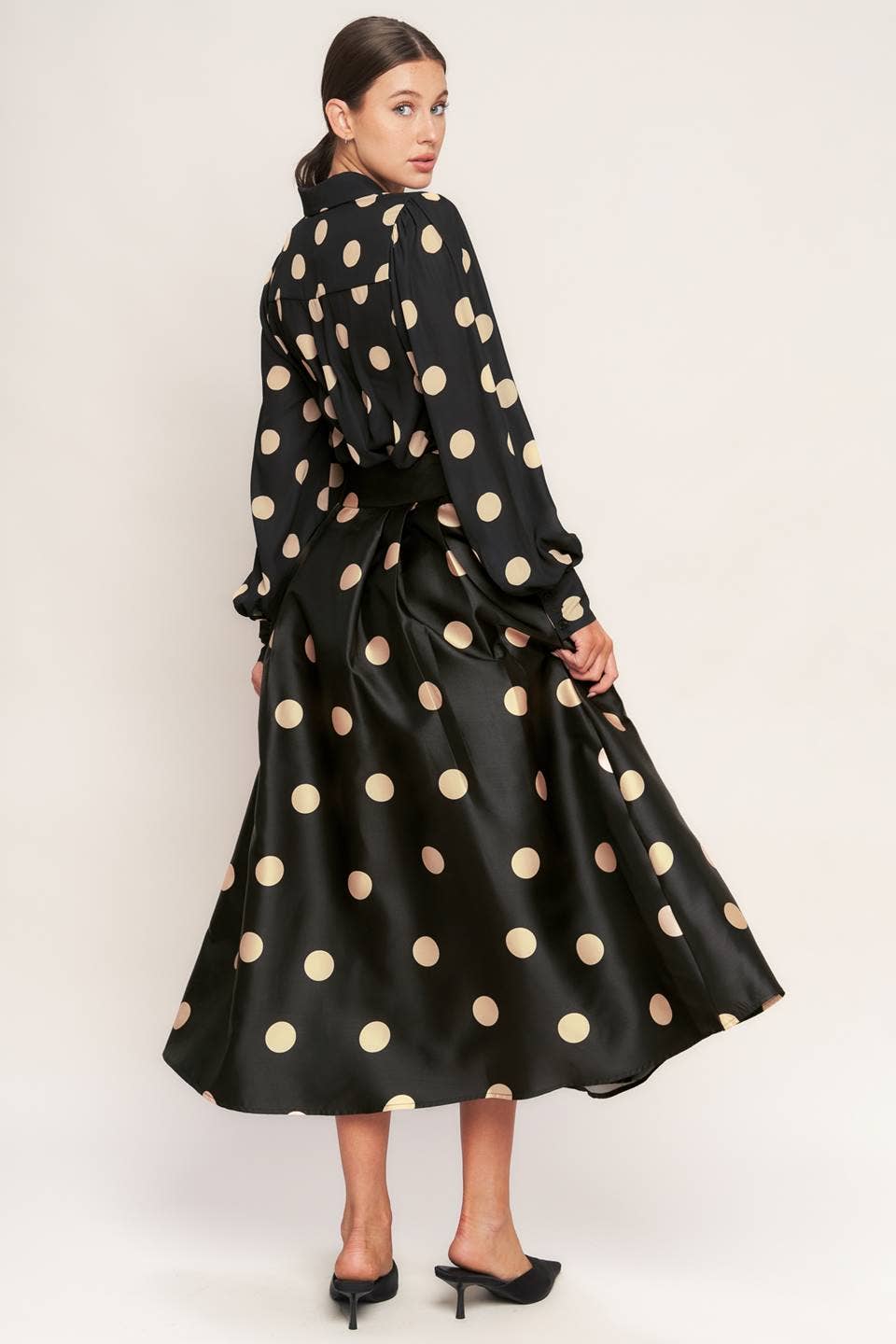 Poka Dot Midi Skirt