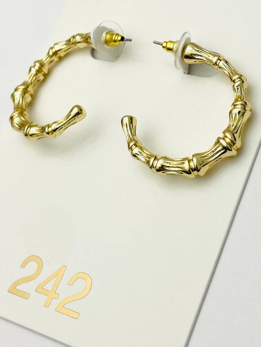 Gold Bamboo Hoops