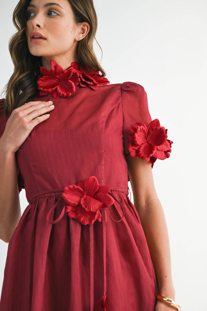 Black Floral Midi Dress