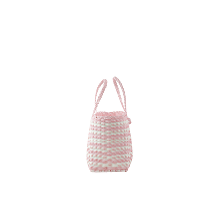 Berry Basket | Lined Paper Stripe in Baby Pink / White