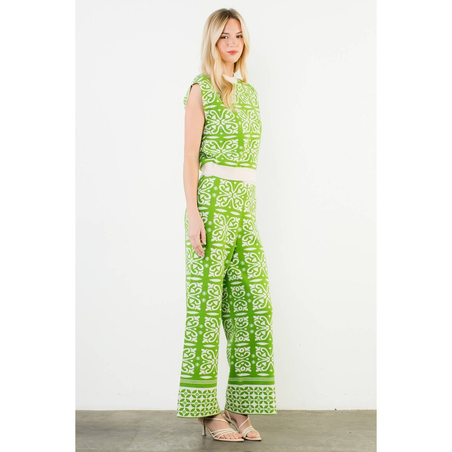 Green Sleeveless Knit Top