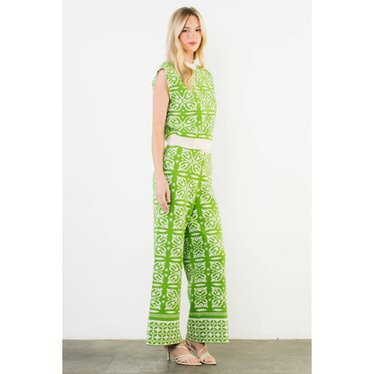 Green Sleeveless Knit Top