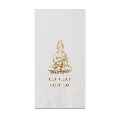 "Let That Shit Go" Guest Towel - Gold