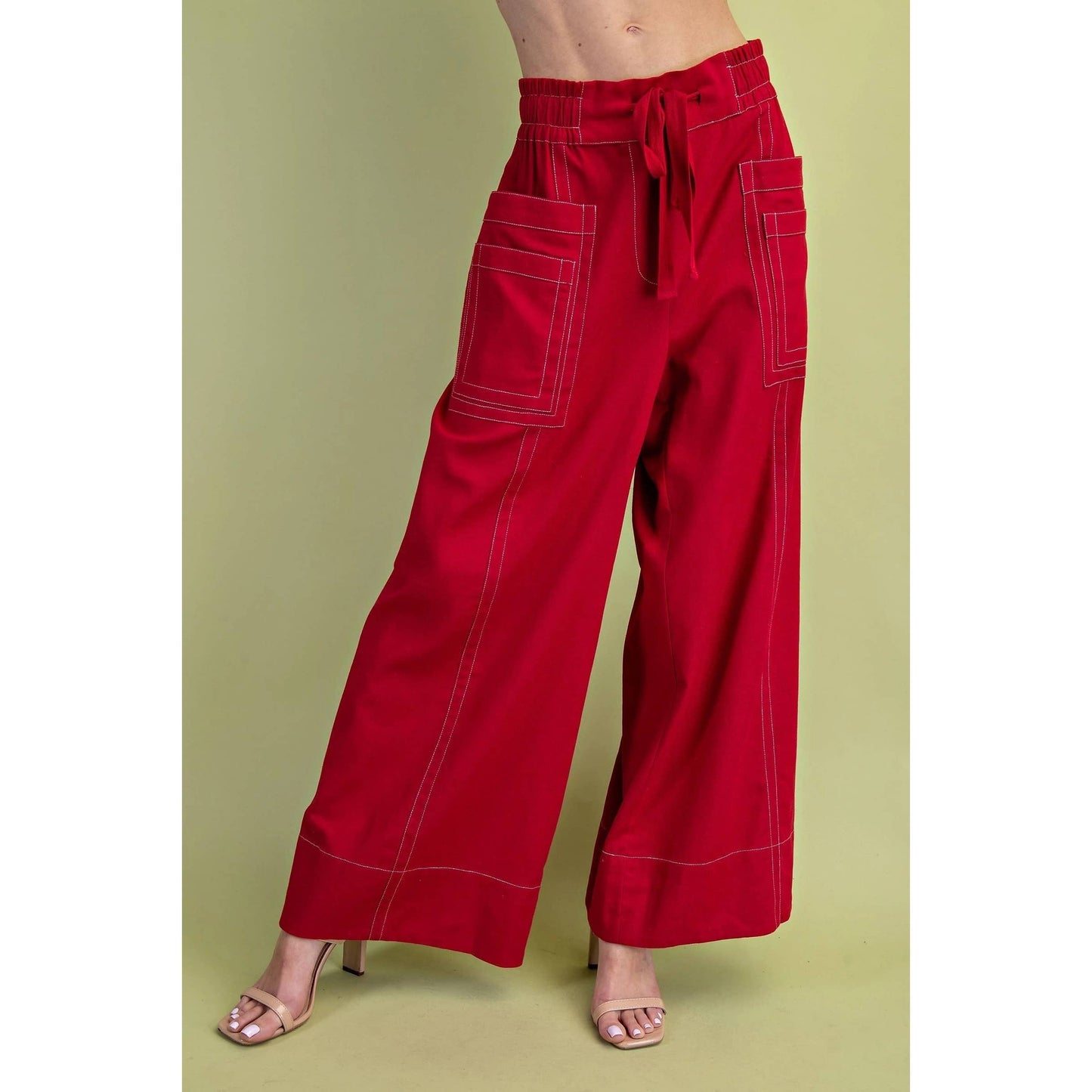Red Wide Leg Pants